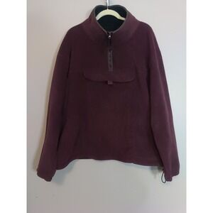 Sno-tec Merlot Red 1/4 Zip Fleece Front Pouch Longsleeve Pockets Sweater Size Xl